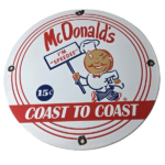 Vintage McDonalds Fast Food Porcelain – Burgers SpeeDee Drive Thru Gas Pump Sign