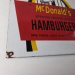Vintage McDonalds Porcelain – Fast Food Burgers Diner Drive Thru Gas Pump Sign - Image 11