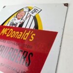 Vintage McDonalds Porcelain – Fast Food Burgers Diner Drive Thru Gas Pump Sign - Image 12