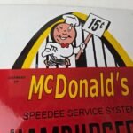 Vintage McDonalds Porcelain – Fast Food Burgers Diner Drive Thru Gas Pump Sign - Image 3