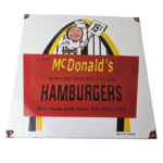 Vintage McDonalds Porcelain – Fast Food Burgers Diner Drive Thru Gas Pump Sign - Image 2