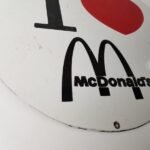 Vintage McDonalds Porcelain – Fast Food Burgers Old Drive Thru Gas Pump Sign - Image 7