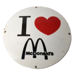 Vintage McDonalds Porcelain – Fast Food Burgers Old Drive Thru Gas Pump Sign - Image 2