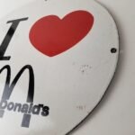 Vintage McDonalds Porcelain – Fast Food Burgers Old Drive Thru Gas Pump Sign - Image 9