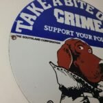 Vintage McGruff Crime Dog Sign – Porcelain Support Police Gas Pump Plate Sign - Image 6
