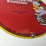 Vintage Menasco Aircraft Engine Sign – Minnie Mouse Airplane Porcelain Gas Sign - Image 11