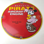 Vintage Menasco Aircraft Engine Sign – Minnie Mouse Airplane Porcelain Gas Sign - Image 15
