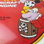 Vintage Menasco Aircraft Engine Sign – Minnie Mouse Airplane Porcelain Gas Sign - Image 4