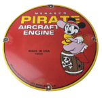 Vintage Menasco Aircraft Engine Sign – Minnie Mouse Airplane Porcelain Gas Sign