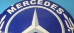 Vintage Mercedes Benz Sign – Large Porcelain Auto Shop Gas Pump Sign - Image 3