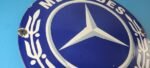 Vintage Mercedes Benz Sign – Large Porcelain Auto Shop Gas Pump Sign - Image 6