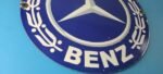 Vintage Mercedes Benz Sign – Large Porcelain Auto Shop Gas Pump Sign - Image 7