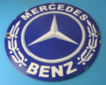 Vintage Mercedes Benz Sign – Large Porcelain Auto Shop Gas Pump Sign - Image 2
