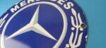 Vintage Mercedes Benz Sign – Large Porcelain Auto Shop Gas Pump Sign - Image 9