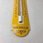 Vintage Michelin Bibendum Sign – Gas Auto Tires Sign on Porcelain Thermometer - Image 11