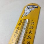Vintage Michelin Bibendum Sign – Gas Auto Tires Sign on Porcelain Thermometer - Image 12