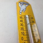 Vintage Michelin Bibendum Sign – Gas Auto Tires Sign on Porcelain Thermometer - Image 5