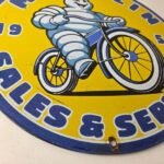 Vintage Michelin Tires Bibendum Sign – Gas Pump Automobile Sales & Service Sign - Image 11