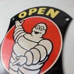 Vintage Michelin Tires Sign – Gas Auto Motorcycle Rubber Service Sign - Image 11