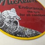 Vintage Michelin Tires Sign – Gas Oil Pump Garage Motorcycle Auto Service Sign - Image 11