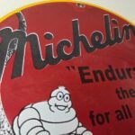 Vintage Michelin Tires Sign – Gas Oil Pump Garage Motorcycle Auto Service Sign - Image 5