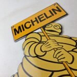 Vintage Michelin Tires Sign – Gas Oil Pump Plate Garage Motorcycle Service Sign - Image 12