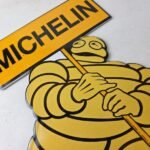 Vintage Michelin Tires Sign – Gas Oil Pump Plate Garage Motorcycle Service Sign - Image 3