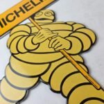 Vintage Michelin Tires Sign – Gas Oil Pump Plate Garage Motorcycle Service Sign - Image 4