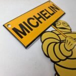 Vintage Michelin Tires Sign – Gas Oil Pump Plate Garage Motorcycle Service Sign - Image 5