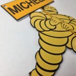 Vintage Michelin Tires Sign – Gas Oil Pump Plate Garage Motorcycle Service Sign - Image 6