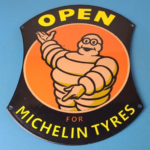 Vintage Michelin Tires Sign – Large Gas Auto Motorcycle Service Sign