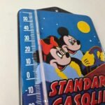 Vintage Mickey Porcelain Sign – Standard Gasoline Pump Ad Sign On Thermometer - Image 5