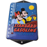 Vintage Mickey Porcelain Sign – Standard Gasoline Pump Ad Sign On Thermometer
