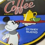 Vintage Mickeys Coffee Sign – Disney Blend Disney Advertising Gas Oil Pump Sign - Image 4