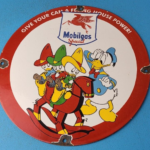 VINTAGE MOBIL GASOLINE PORCELAIN GAS OIL SPECIAL SERVICE DUCKS PEGASUS SIGN