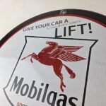 Vintage Mobil Gasoline Sign – Mobilgas Oil Pump Plate Porcelain Sign - Image 12