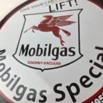 Vintage Mobil Gasoline Sign – Mobilgas Oil Pump Plate Porcelain Sign - Image 4