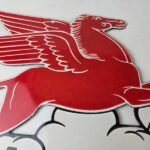 Vintage Mobil Gasoline Sign – Pegasus Motor Oil Gas Pump Station Porcelain Sign - Image 3
