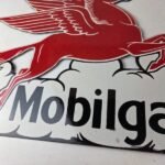 Vintage Mobil Gasoline Sign – Pegasus Motor Oil Gas Pump Station Porcelain Sign - Image 4