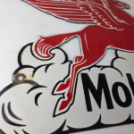 Vintage Mobil Gasoline Sign – Pegasus Motor Oil Gas Pump Station Porcelain Sign - Image 6
