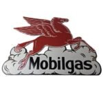 Vintage Mobil Gasoline Sign – Pegasus Motor Oil Gas Pump Station Porcelain Sign