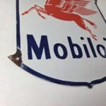 Vintage Mobil Oil Sign – Gasoline Advertising Gas Pump Station Porcelain Sign - Image 11