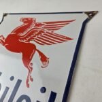 Vintage Mobil Oil Sign – Gasoline Advertising Gas Pump Station Porcelain Sign - Image 12