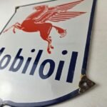 Vintage Mobil Oil Sign – Gasoline Advertising Gas Pump Station Porcelain Sign - Image 13