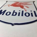 Vintage Mobil Oil Sign – Gasoline Advertising Gas Pump Station Porcelain Sign - Image 10