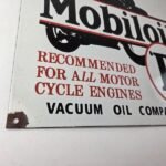 Vintage Mobil Oil Sign – Motorcycle Advertising Gas Pump Station Porcelain Sign - Image 11