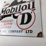 Vintage Mobil Oil Sign – Motorcycle Advertising Gas Pump Station Porcelain Sign - Image 14