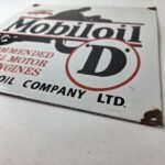 Vintage Mobil Oil Sign – Motorcycle Advertising Gas Pump Station Porcelain Sign - Image 10