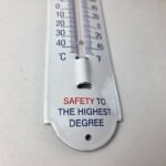 Vintage Mobil Safety Sign – Gas Service Pump Ad Sign on Porcelain Thermometer - Image 11
