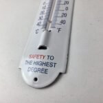 Vintage Mobil Safety Sign – Gas Service Pump Ad Sign on Porcelain Thermometer - Image 14